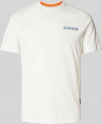 Napapijri T-Shirt mit Label-Print Modell SOVANA in Offwhite, Gr&ouml;&szlig;e XL