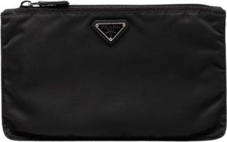 Prada Pre-owned Clutches, female, Black, Size: ONE SIZE Pre-owned Nylon Clutch