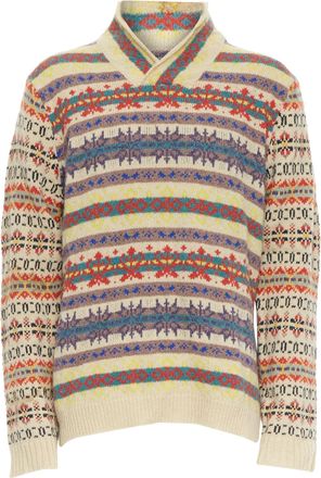 Dries Van Noten striped fairisle shetland wool sweater