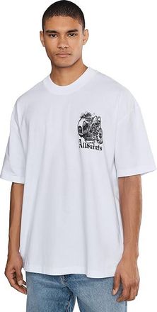 AllSaints Panhead Short Sleeve Crew Mens T Shirt Optic White : 2XL, Cotton