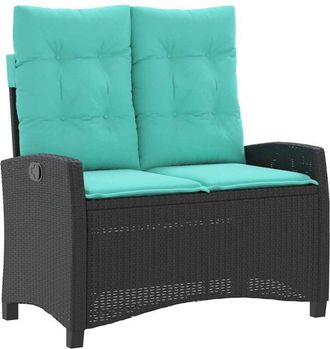 vidaXL Sill&oacute;n Reclinable De Jard&iacute;n Con Cojines Rat&aacute;n Sint&eacute;tico Negro Vidaxl