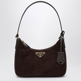Prada Re-Edition 2005 mini bag in Moro suede leather