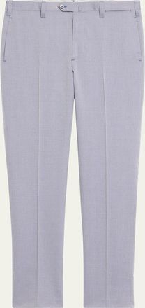Cesare Attolini Mens Flat-Front Twill Trousers