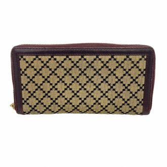 Gucci Beige Bordeaux Canvas Long Wallet (Bi-Fold) (Pre-Owned)