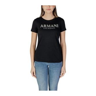 A|X Armani Exchange T-Shirts, female, Black, Size: XS Short Sleeve Crew Neck T-Shirt