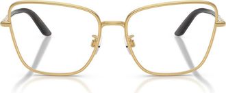 Dolce & Gabbana 57mm Square Cat Eye Optical Glasses in Gold/demo Lens at Nordstrom