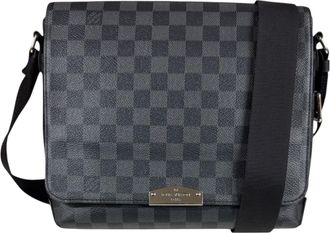 Louis Vuitton Black Gray Damier Graphite Canvas Shoulder Bag (Pre-Owned)