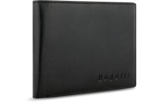 Bugatti Geldb&ouml;rse BUGATTI Super Slim RFID - Scheintasche Schwarz, Herren, schwarz, Leder, Polyester, Kleinlederwaren Geldb&ouml;rse