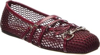 Gucci Horsebit Mesh & Leather Ballet Flat