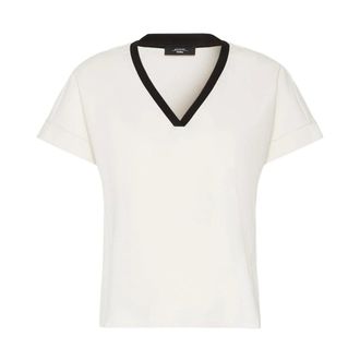 Max Mara Camiseta de cuello en V - Tops - Mujer - Beige - S