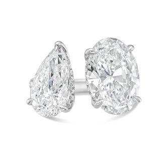 Diana M. Jewels 14KT WHITE GOLD 2 STONE LAB GROWN DIAMOND FASHION RING WEIGHING 5.00 CTS TW