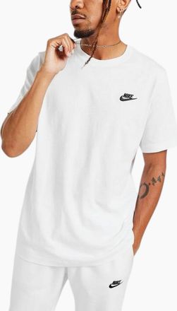Nike Mens Nike AR4997 Mens Club T Shirts Cotton - White - Size: 42