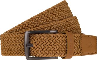 Mustang Stretchg&uuml;rtel MUSTANG, Herren, Gr. 11,5, middle braun, Materialmix, unifarben, G&uuml;rtel Stretchg&uuml;rtel, 3,5 cm, klassische geschw&auml;rzte Dornschliesse