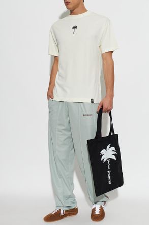 Palm Angels Logo T-shirt, Mens, Cream