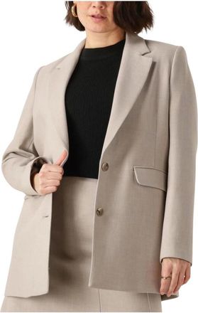 Selected Jassen, Dames, Beige, M, Taupe Relaxed Blazer voor Vrouwen