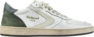 Valsport Bosgroene Leren Sneaker Heritage - Heren - Sneakers - Wit - 46 EU - Katoen - Schoenen