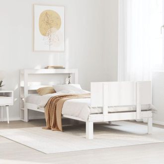 vidaXL Vidaxl - Bed Frame with Headboard without Mattress White 90x190 cm Single