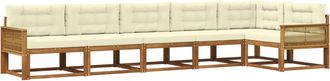 vidaXL Conjunto De Sof&aacute;s De Exterior 6 Uds. Natural Y Crema Vidaxl