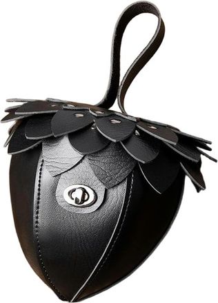 Generic NYSDM Pinecone Shaped Handbag Vintage Women PU Strawberry Metal Studded Coin Purse Lipstick Cosmetics Headphone Storage Bag