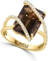 Effy Smoky Quartz & Diamond Ring in Brown at Nordstrom Rack, Size 7