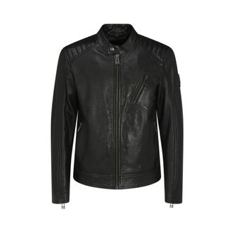 Belstaff Lambskin V Racer Jacket - Heren - Leren en Su&egrave;de Jassen - Zwart - L - Leer - Jassen