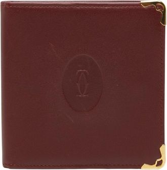 Cartier Bordeaux Wine Red Leather Wallet (Bi-Fold) (Pre-Owned)
