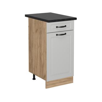 Vicco Mueble Bajo De Cocina R-line, Blanco Casa De Campo, 40 Cm, Et Antracita