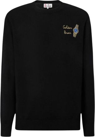 MC2 Saint Barth Maglione girocollo Heron light - Heren - Ronde hals truien - Zwart - XL - Wol - Truien & Vesten