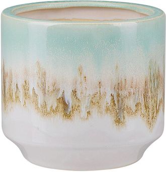 Beliani Beliani - Florero Multicolor Gres Accesorios De Decoraci&oacute;n Del Hogar Maceta Interior Redonda 15 Cm Dise&ntilde;o Moderno Cyme