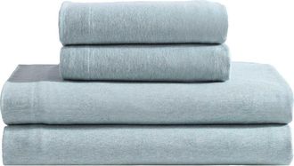 Calvin Klein Home Modern Mélange Cotton Blend Sheet Set in Pastel Blue at Nordstrom, Size Twin X-Long