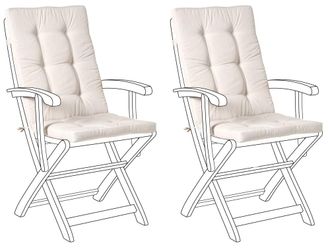 Beliani Conjunto de 2 cojines de respaldo asiento Beige claro