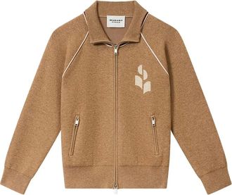 Isabel Marant Cardigan Lanya con logo e zip - Marrone