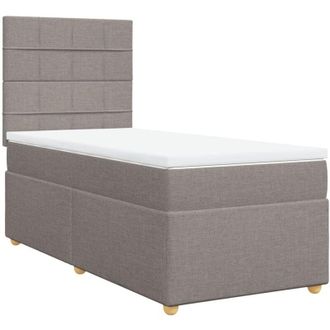vidaXL Cama Box Spring Con Colch&oacute;n Tela Gris Taupe 90x200 Cm Vidaxl