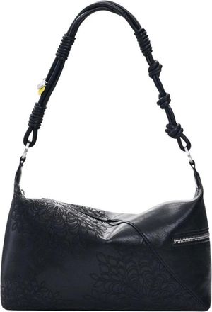 Desigual Shoulder Bags, female, Black, Size: ONE SIZE Handbag with Shoulder Strap and Zip Fastening