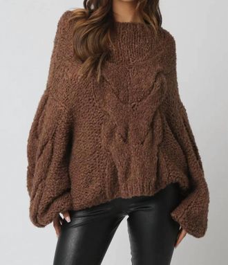 Olivaceous Jamie Braided Sweater In Brown