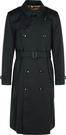 Burberry Trench Burberry Long Black Cotton Kensington