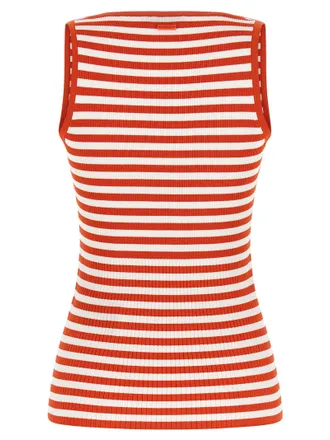 Max Mara Striped Ribbed Tank Top - Red