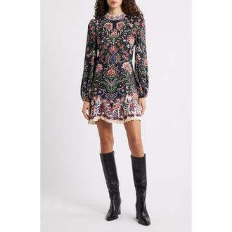 Farm Rio Marvelous Garden Minidress in Black at Nordstrom Rack, Size X-Small