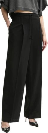 Michael Kors Gevouwen Cr&ecirc;pe Track Pants - Dames - Wijde Broeken - Zwart - M - Polyester - Broeken