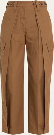 Stella McCartney Layered Washed Cotton Straight-Leg Cargo Pants