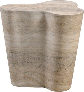 TOV Furniture Tov Furniture Slab Faux Travertine Short Side Table