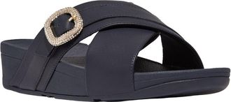FitFlop Fitflop Lulu Crystal Buckle Leather Cross Slide