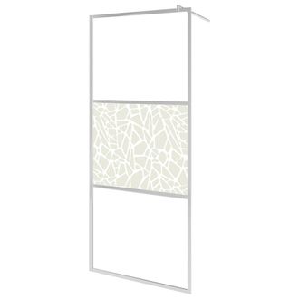 vidaXL Mampara De Ducha Accesible Vidrio Esg Dise&ntilde;o Piedras 100x195 Cm Vidaxl