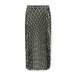 Elena Miro Rokken, Dames, Zwart, XS, Polyester, Lange geplooide patchwork print rok