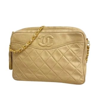 Chanel Pre-owned Cross Body Bags, female, Beige, Size: ONE SIZE Pre-owned Vintage Shoulder Bag