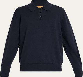 Guest In Residence Mens Cotton-Cashmere Allday Polo Sweater