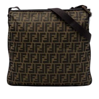 Fendi Pre-owned Cross Body Bags, female, Brown, Size: ONE SIZE Pre-owned Canvas Crossbody Bag