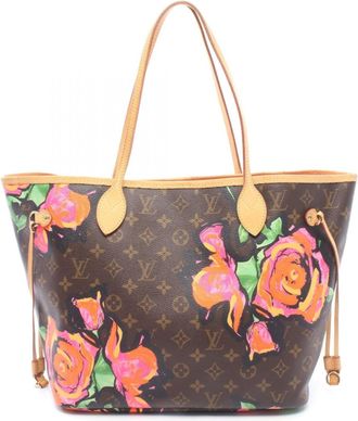 Louis Vuitton Brown Monogram Rose Multi-Color Pink Coated Canvas Leather Tote Bag (Pre-Owned)