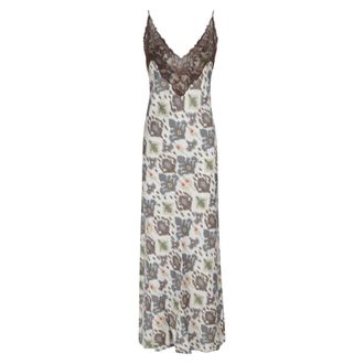 Bazar Deluxe Bazar Deluxe, Midi Dresses, female, Multicolor, Size: S V-neck Lace Midi Dress