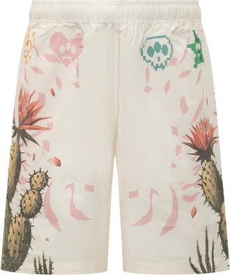Barrow Beige Graphic Shorts
